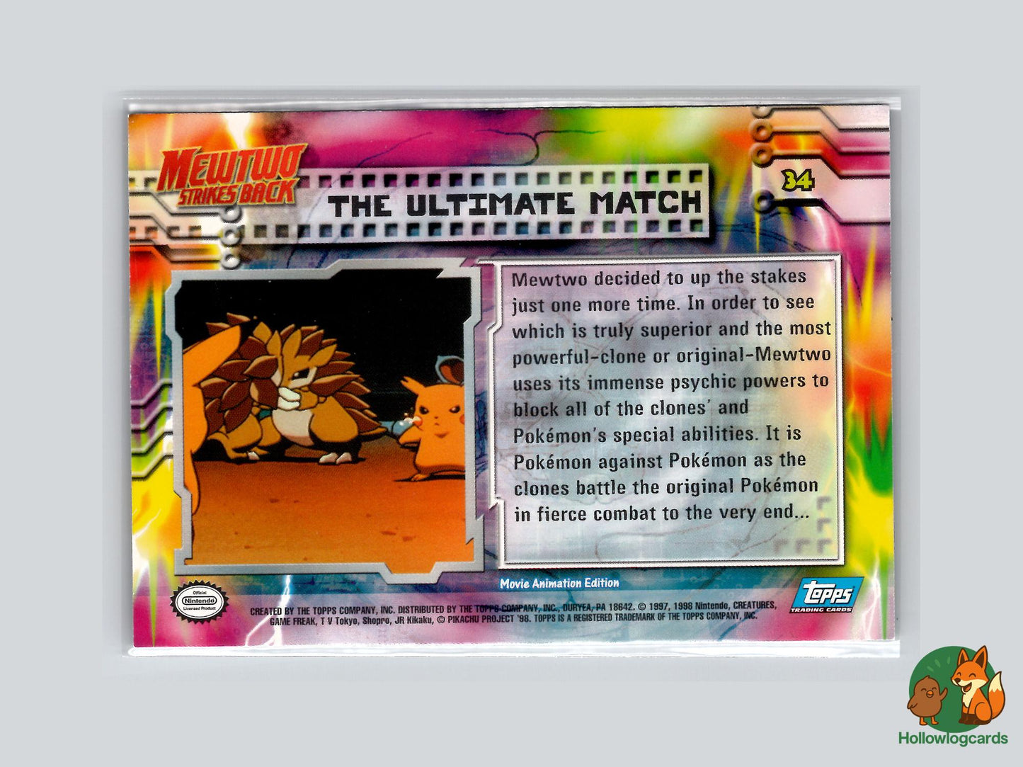 The Ultimate Match [Scyther] (#34) Rainbow Foil - Topps Mewtwo Strikes Back