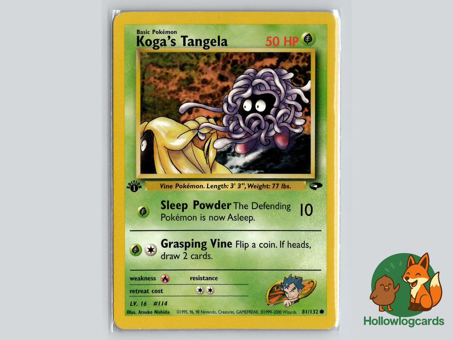 1st Edition Koga's Tangela (81/132) - Gym Challenge Pokémon Card