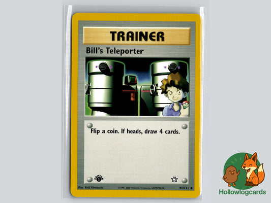 1st Edition Bill's Teleporter (91/111) - Neo Genesis Pokémon Card