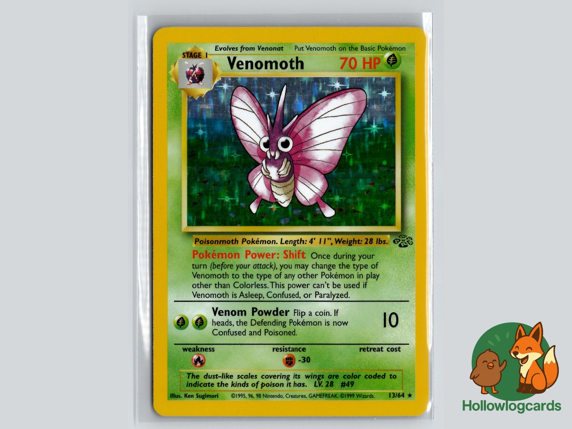 Venomoth (13/64) - Jungle Pokémon Card