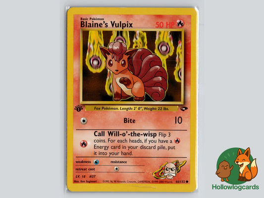 1st Edition Blaine's Vulpix (66/132) - Gym Challenge Pokémon Card