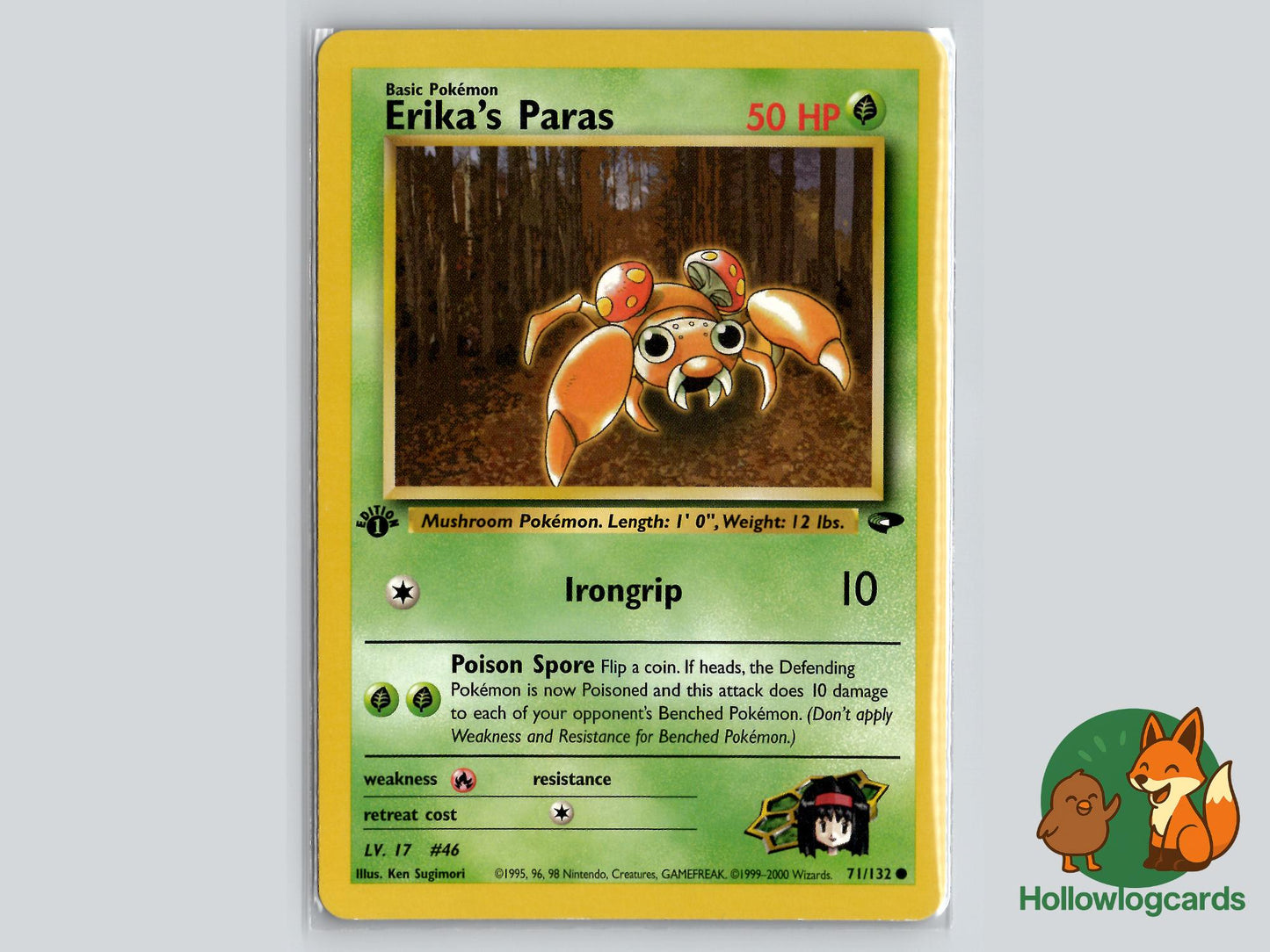 1st Edition Erika's Paras (71/132) - Gym Challenge Pokémon Card
