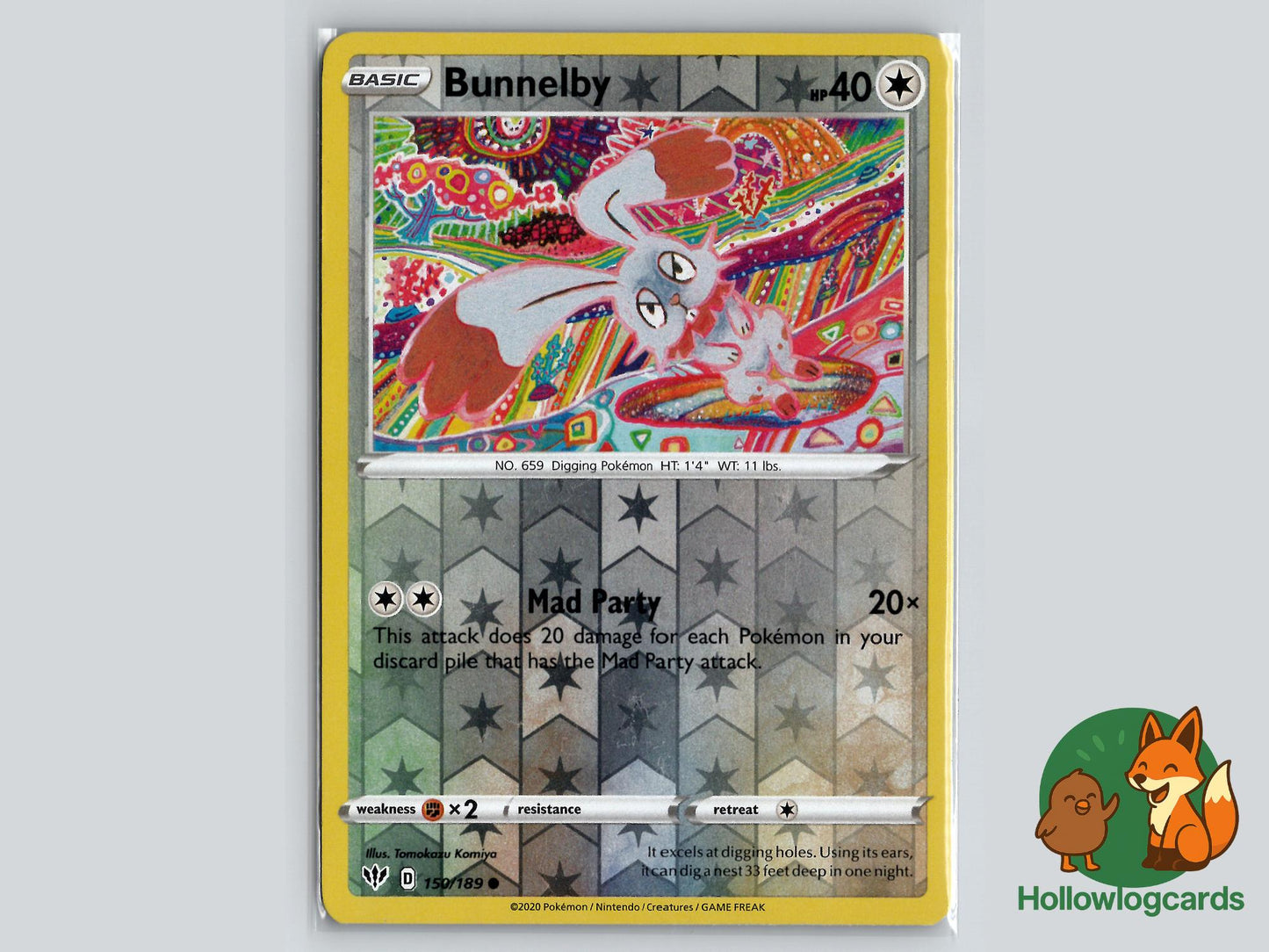 Bunnelby (150/189) - Darkness Ablaze Pokémon Card