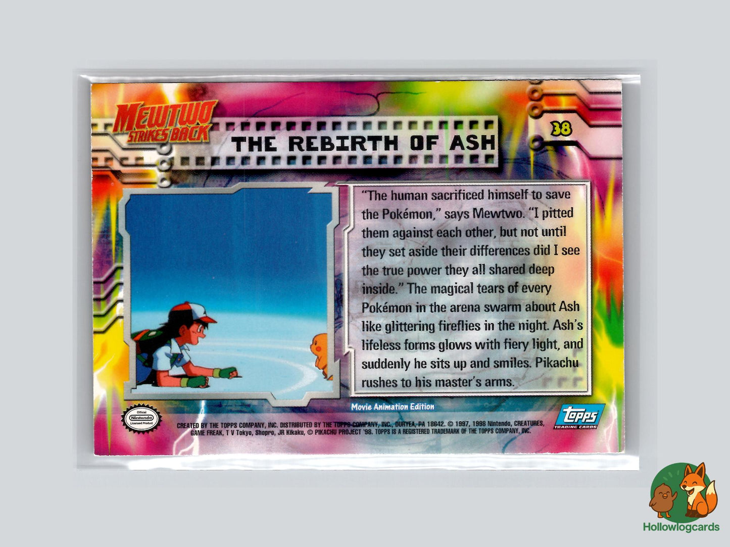 The Rebirth Of Ash (#38) Rainbow Foil - Topps Mewtwo Strikes Back