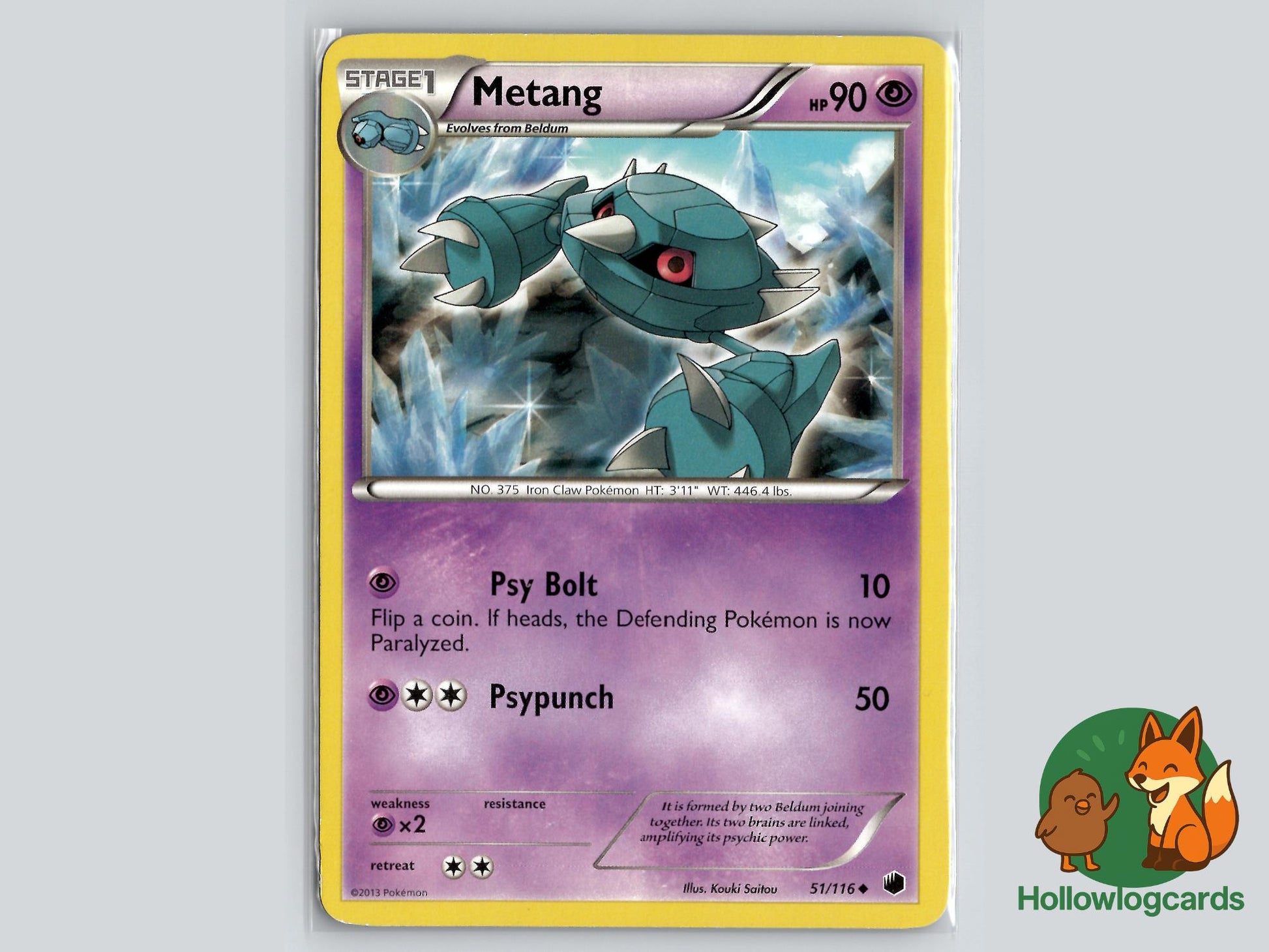 Metang (51/116) - Plasma Freeze Pokémon Card