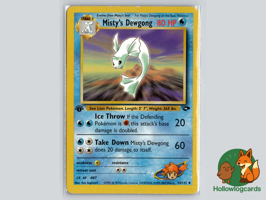 1st Edition Misty's Dewgong (54/132) - Gym Challenge Pokémon Card
