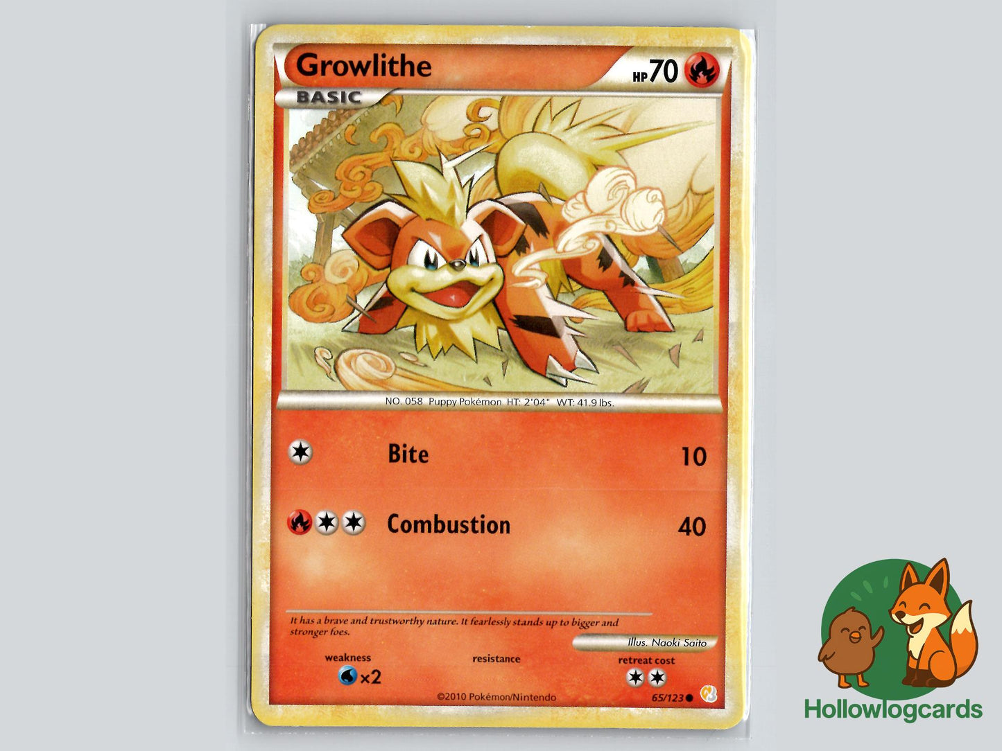 Growlithe (65/123) - HeartGold & SoulSilver Pokémon Card