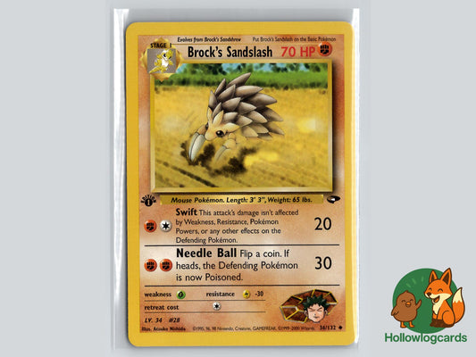1st Edition Brock's Sandslash (36/132) - Gym Challenge Pokémon Card