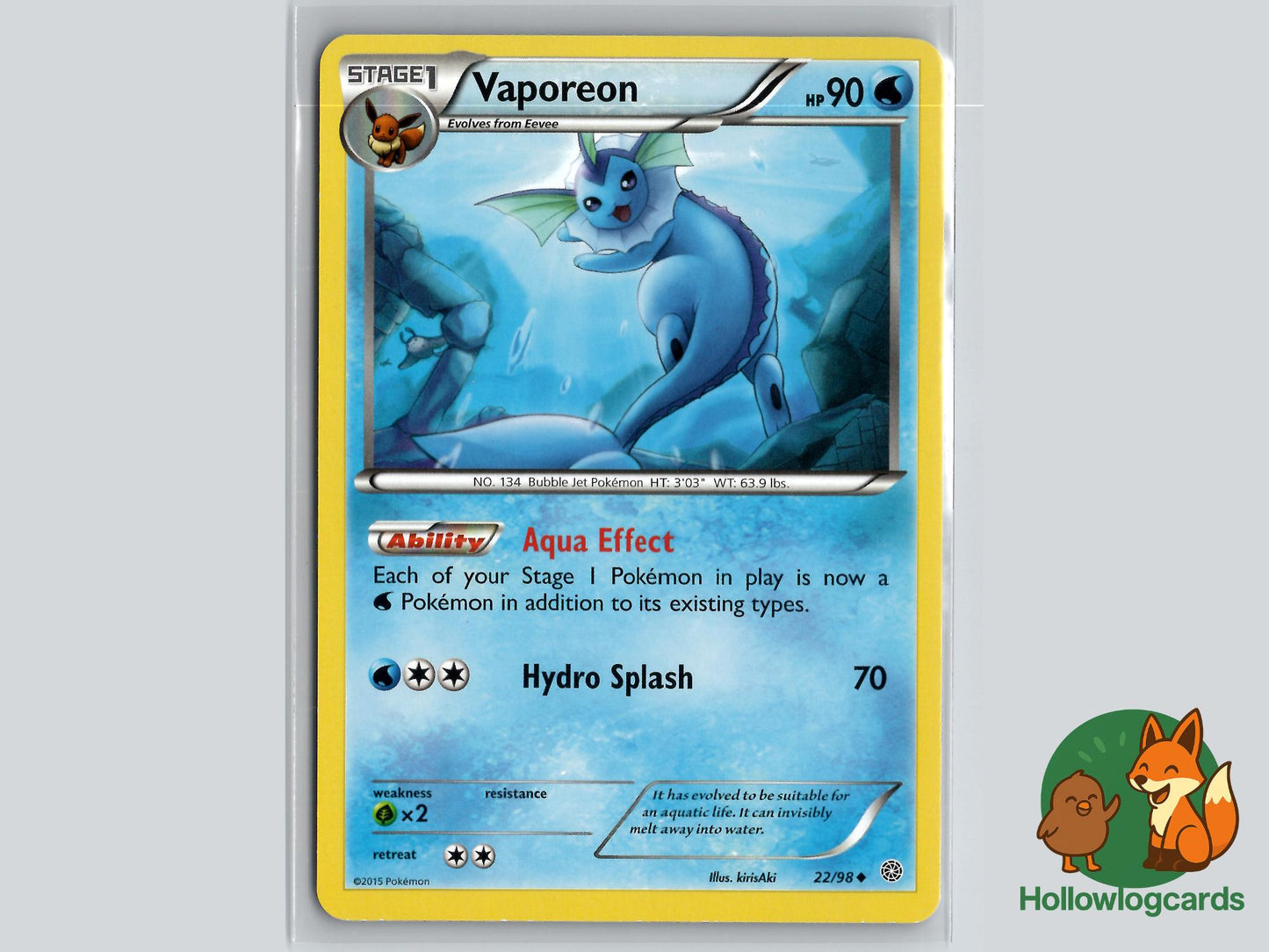 Vaporeon (22/98) - Ancient Origins Pokémon Card