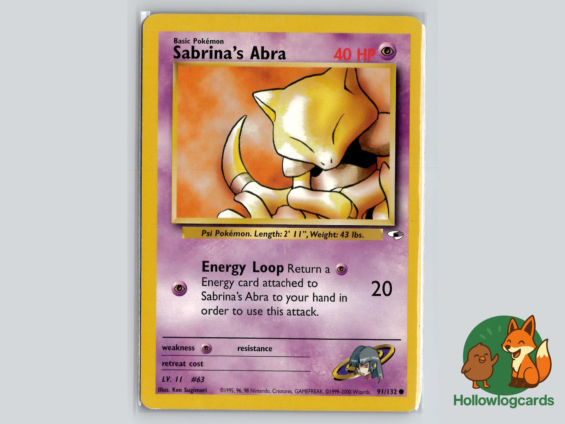 Sabrina's Abra (91/132) - Gym Heroes Pokémon Card