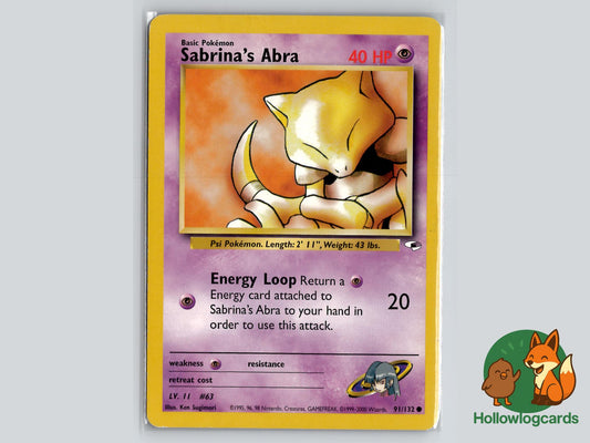 Sabrina's Abra (91/132) - Gym Heroes Pokémon Card