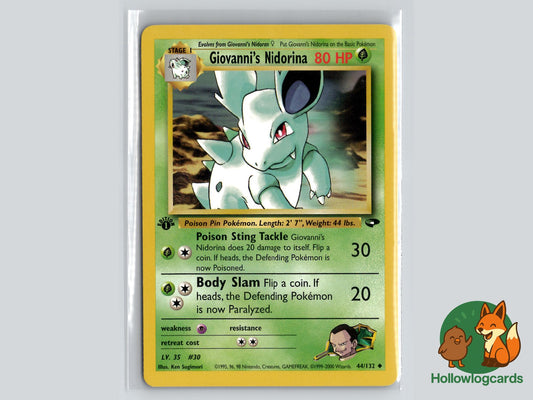 1st Edition Giovanni's Nidorina (44/132) - Gym Challenge Pokémon Card