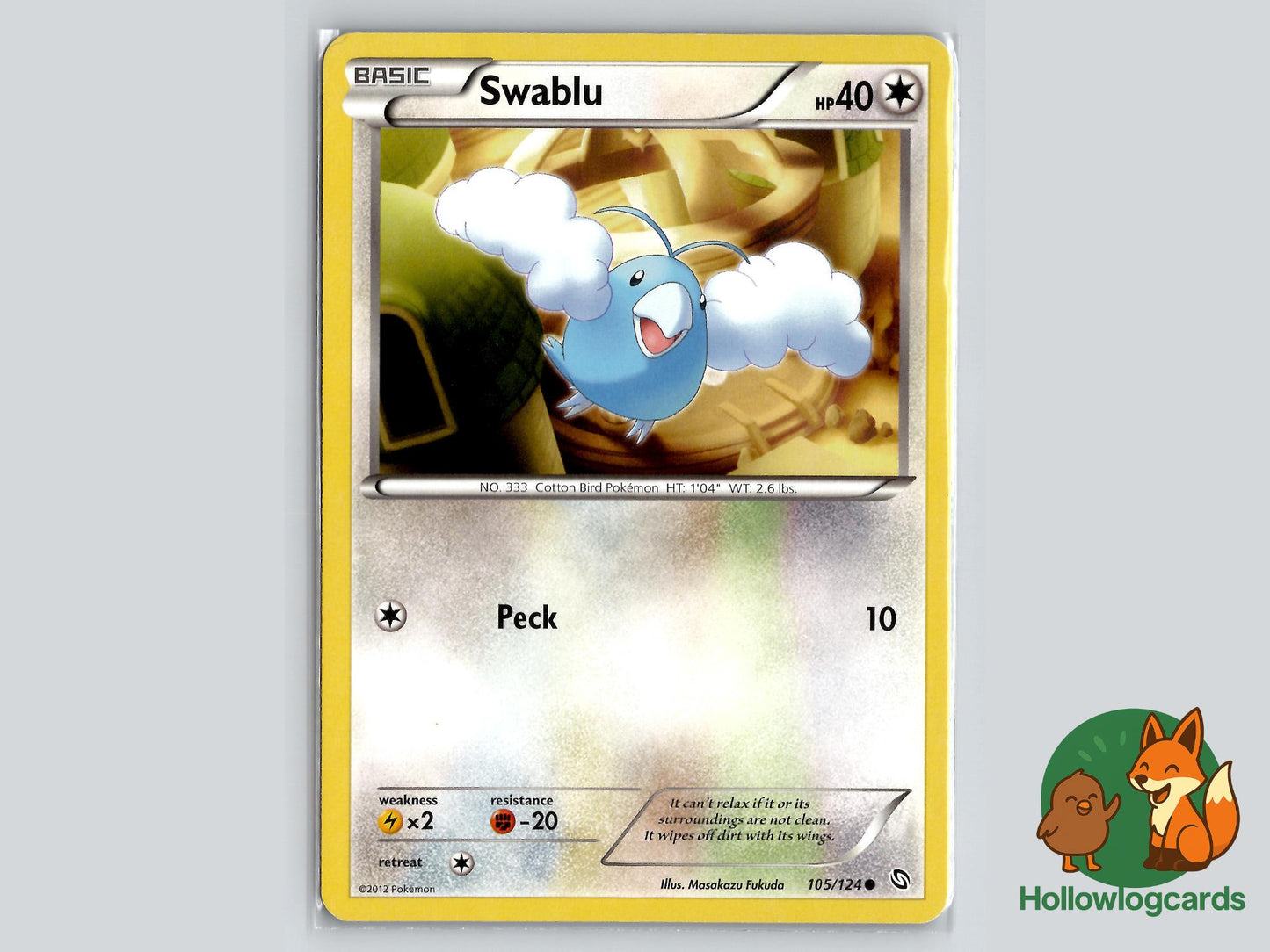 Swablu (105/124) - Dragons Exalted Pokémon Card