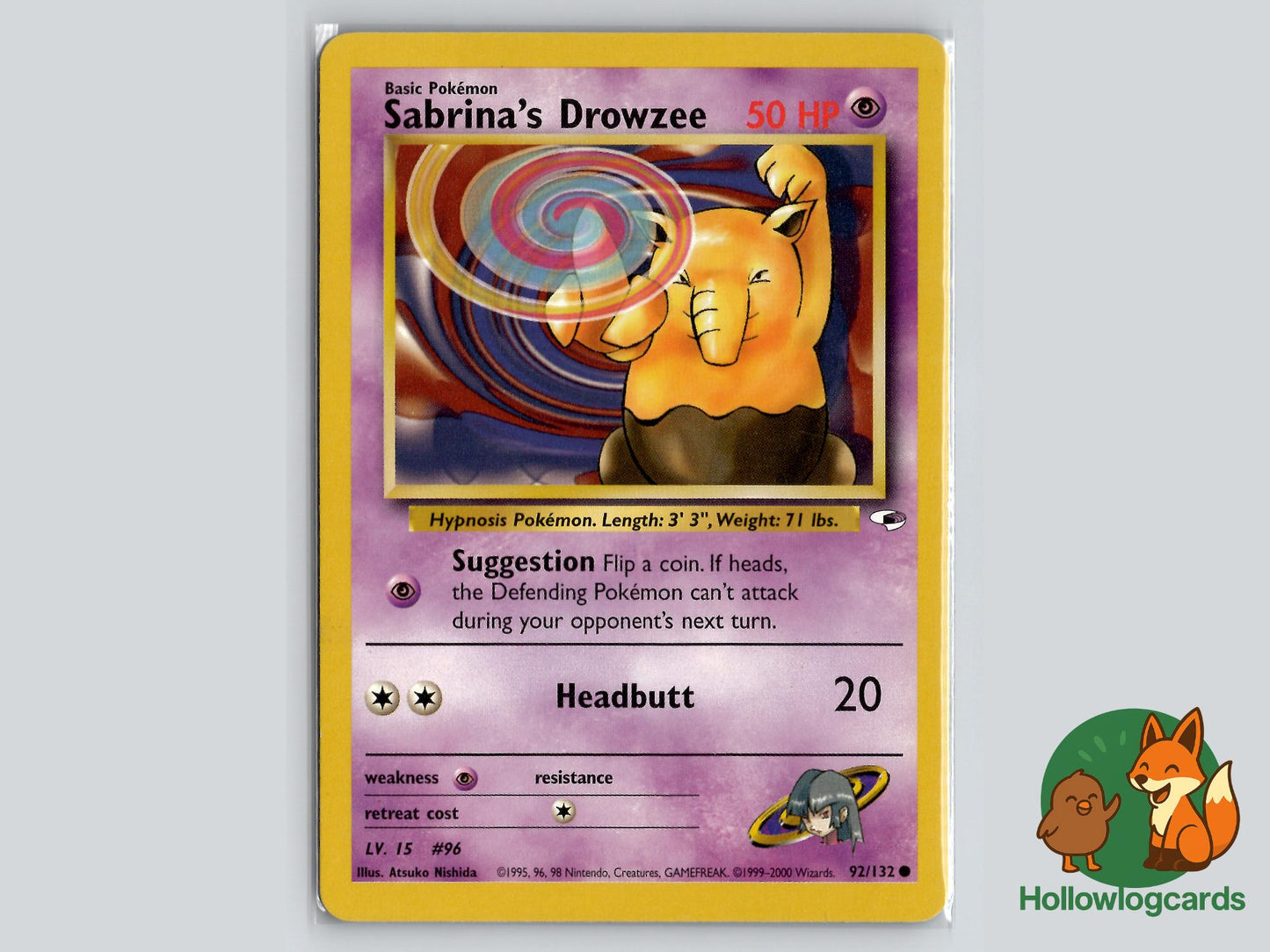 Sabrina's Drowzee (92/132) - Gym Heroes Pokémon Card