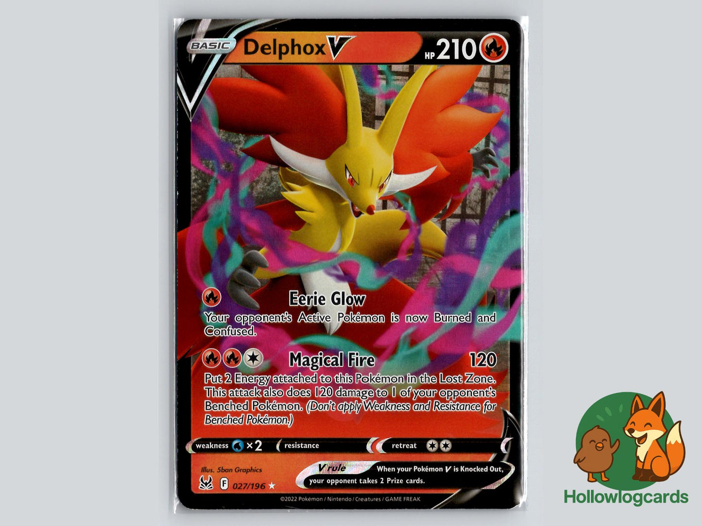 Delphox V ( 027/196 ) Holo - Lost Origin - Near Mint