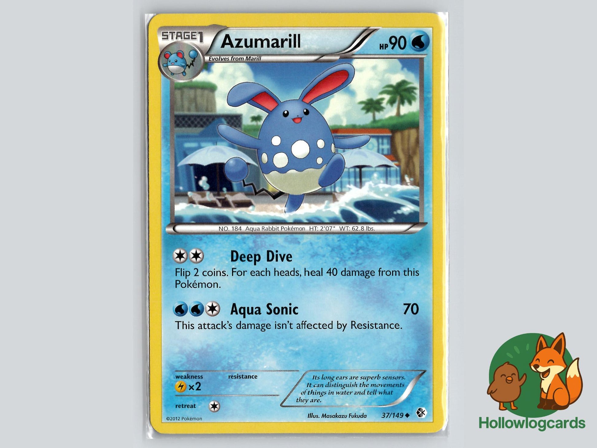 Azumarill (37/149) - Boundaries Crossed Pokémon Card