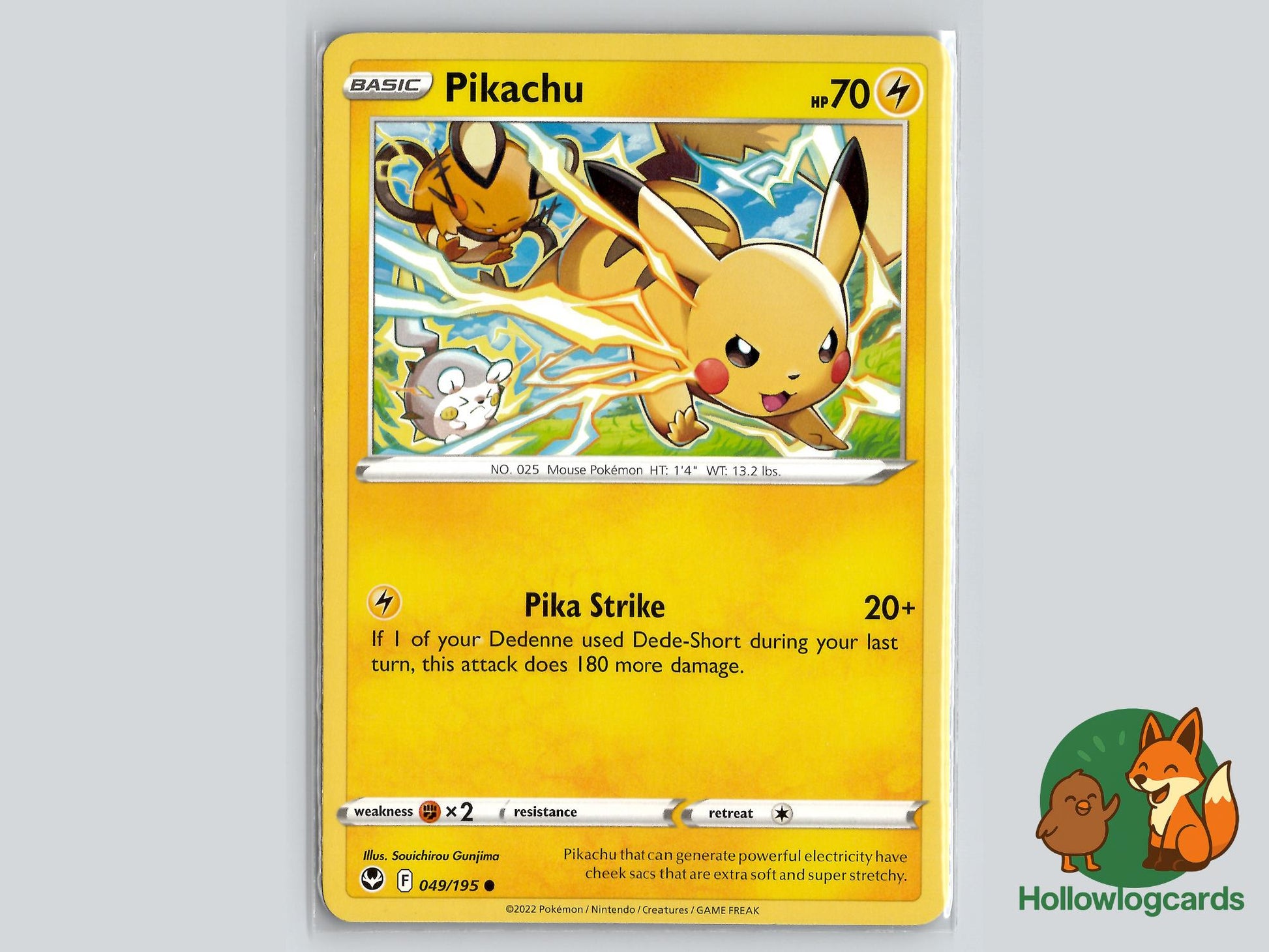 Pikachu (049/195) - Silver Tempest Pokémon Card
