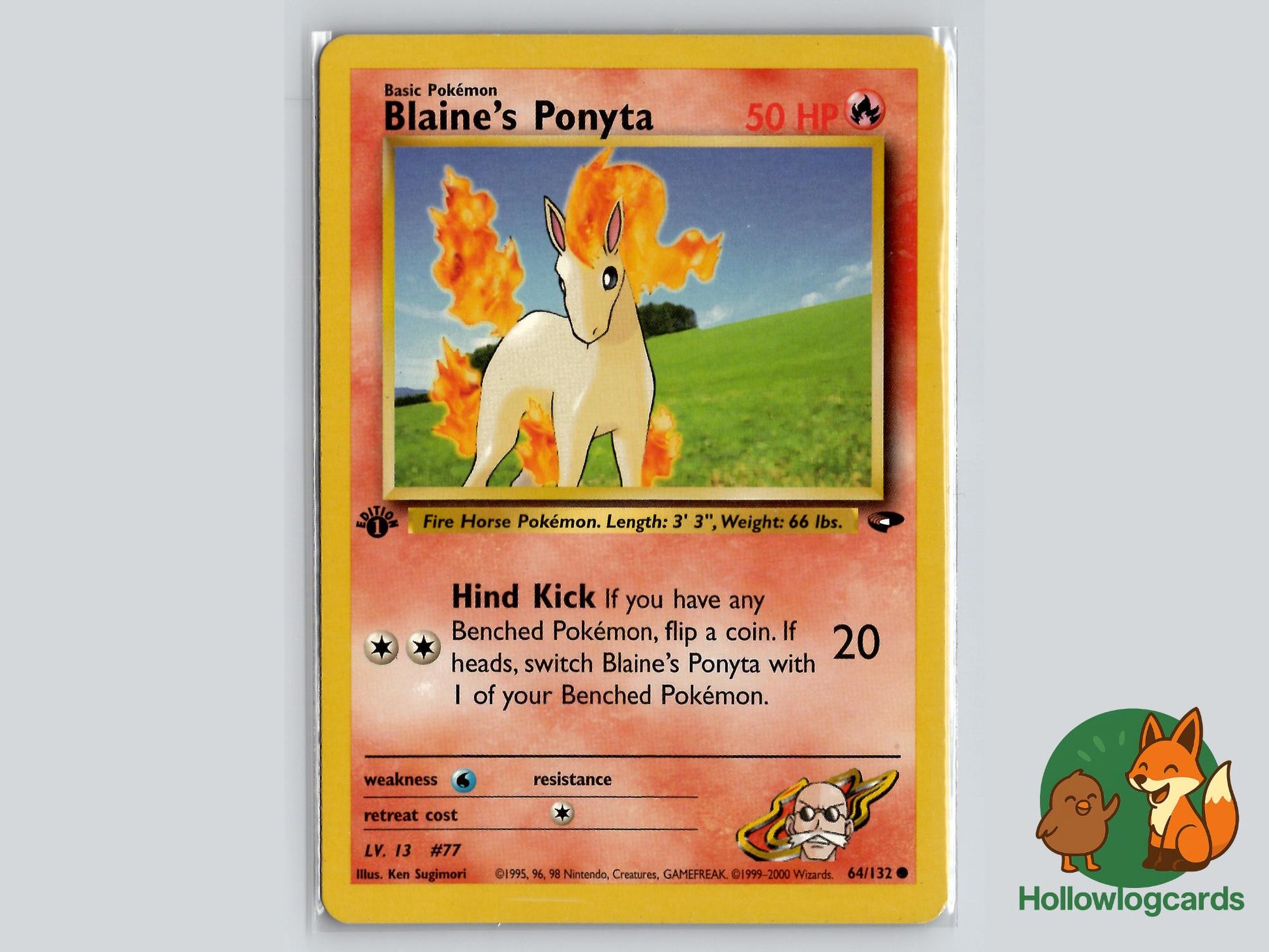1st Edition Blaine's Ponyta (64/132) - Gym Challenge Pokémon Card