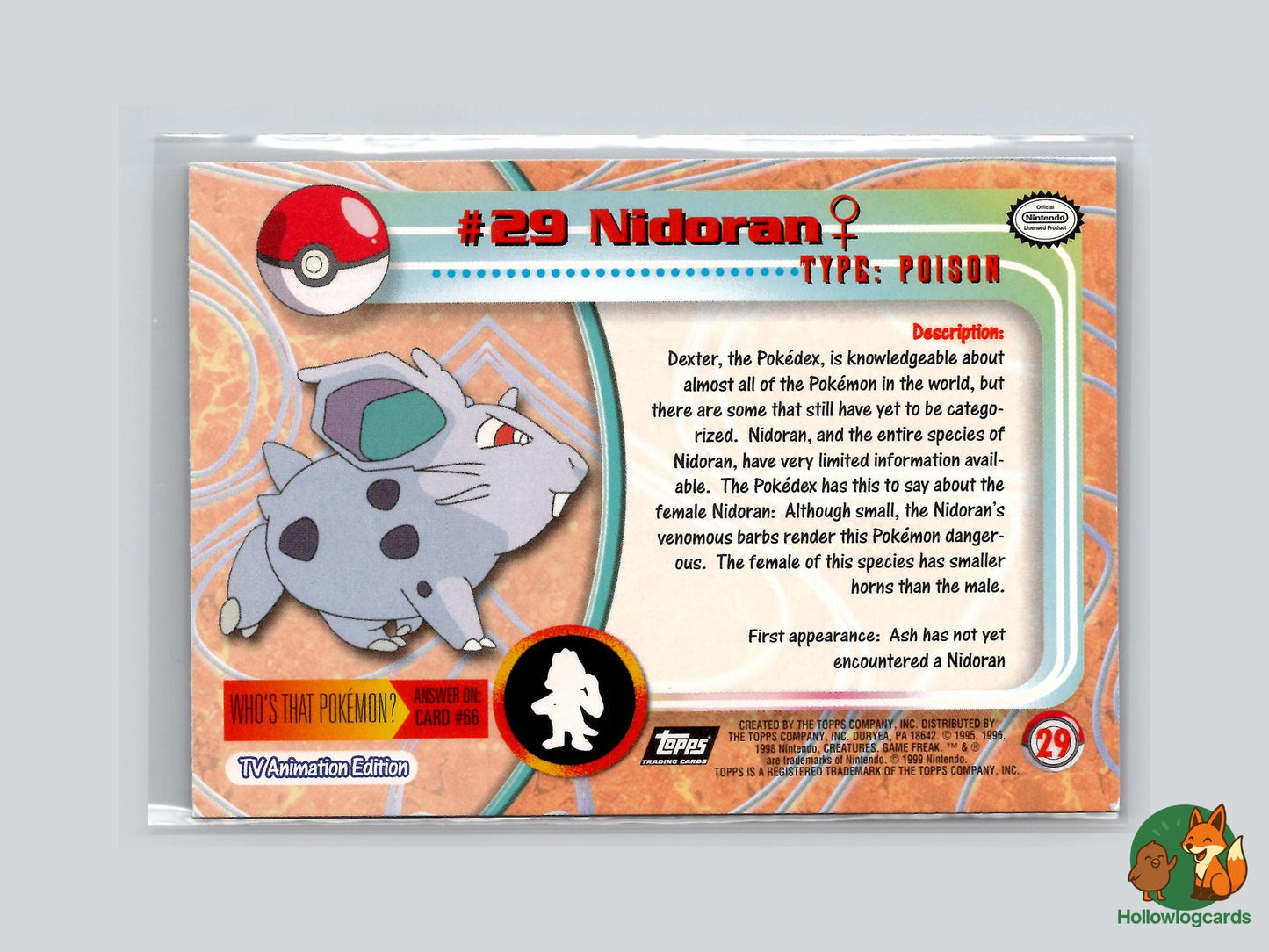 Nidoran (#29) Rainbow Foil - Topps Trading Cards Series 1
