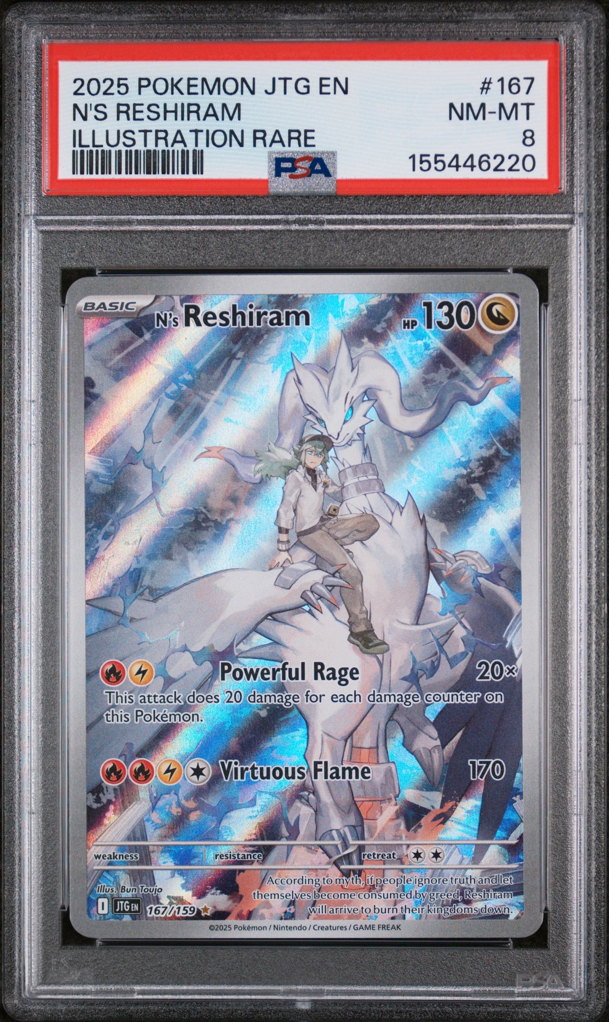 Graded N's Reshiram (167/159) Illustration Rare Journey Together - PSA Nm-Mt 8