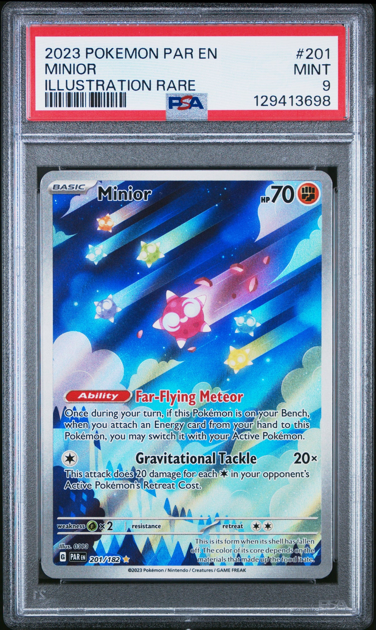 Graded Minior (201/182) Illustration Rare Par En-Paradox Rift - PSA Mint 9