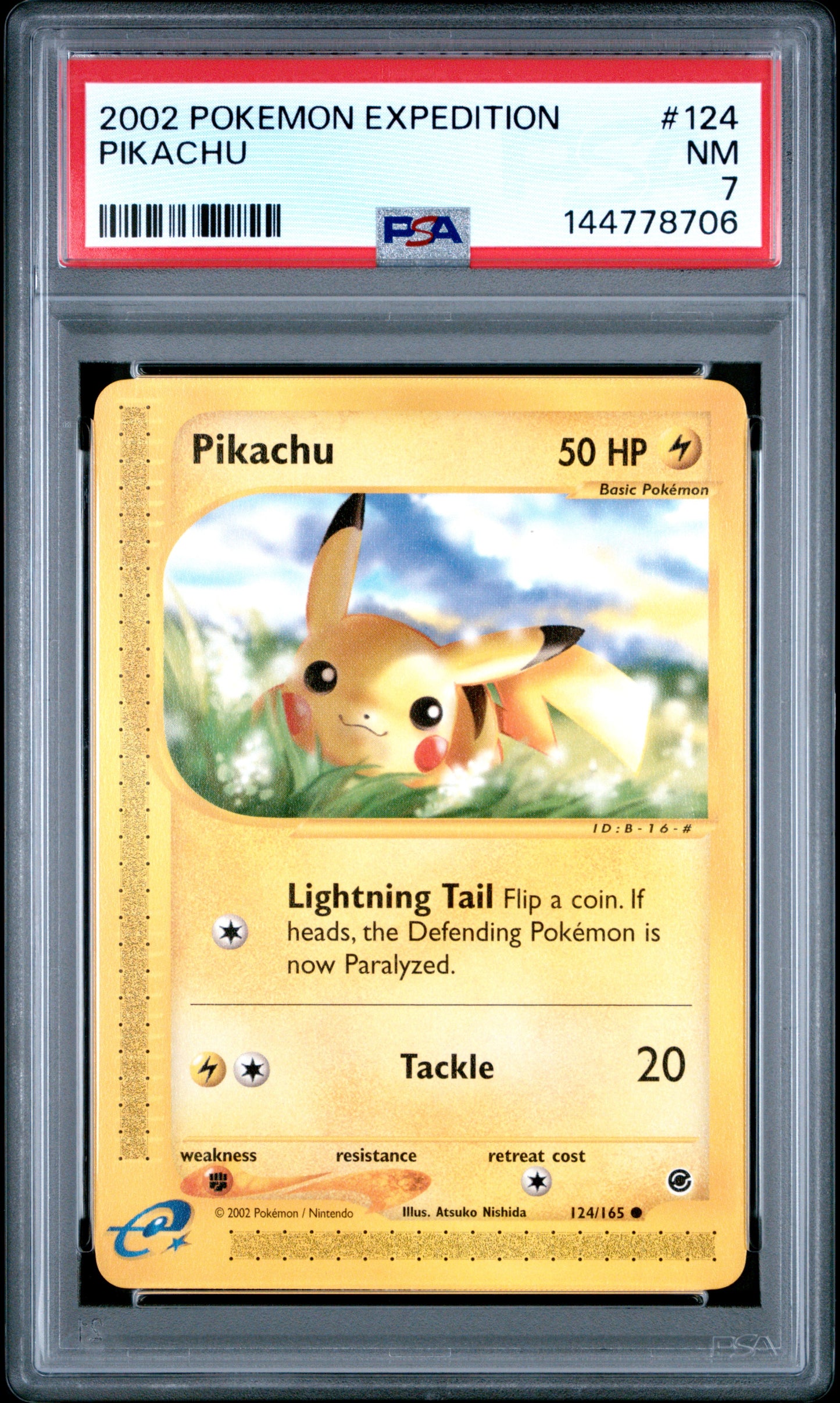 Graded Pikachu (124/165) - Expedition - PSA 7