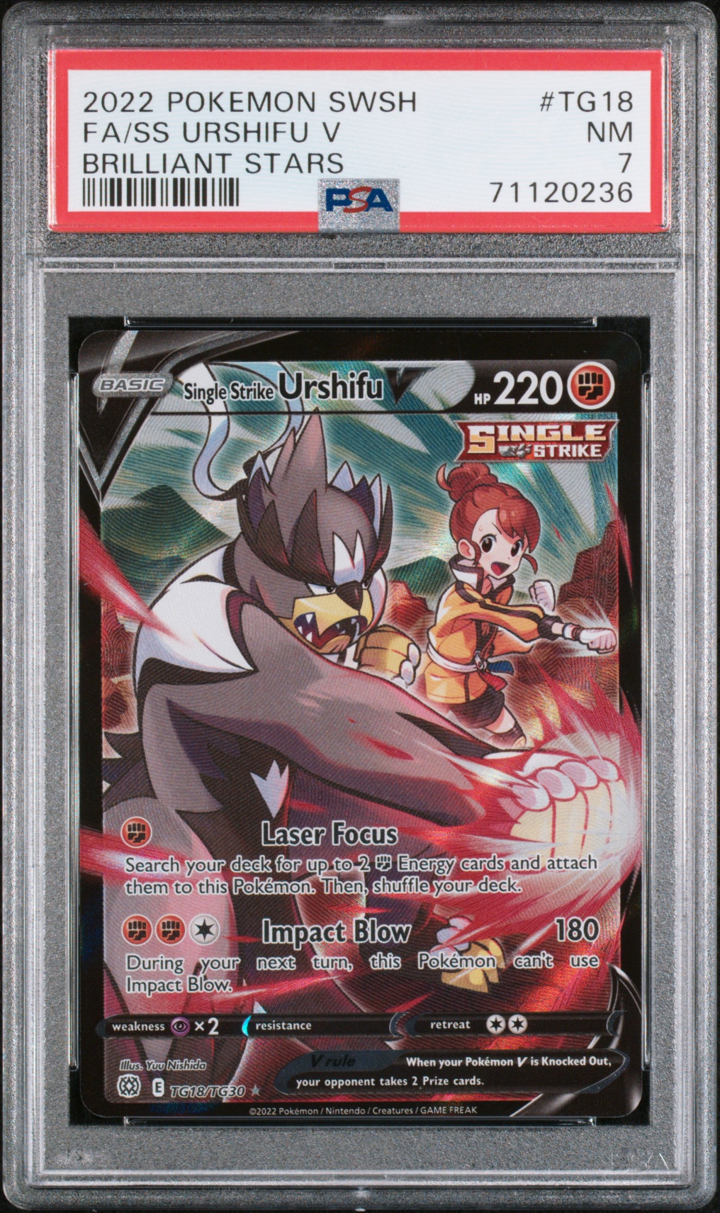 Graded Single Strike Urshifu V (TG18) Brilliant Stars - PSA 7