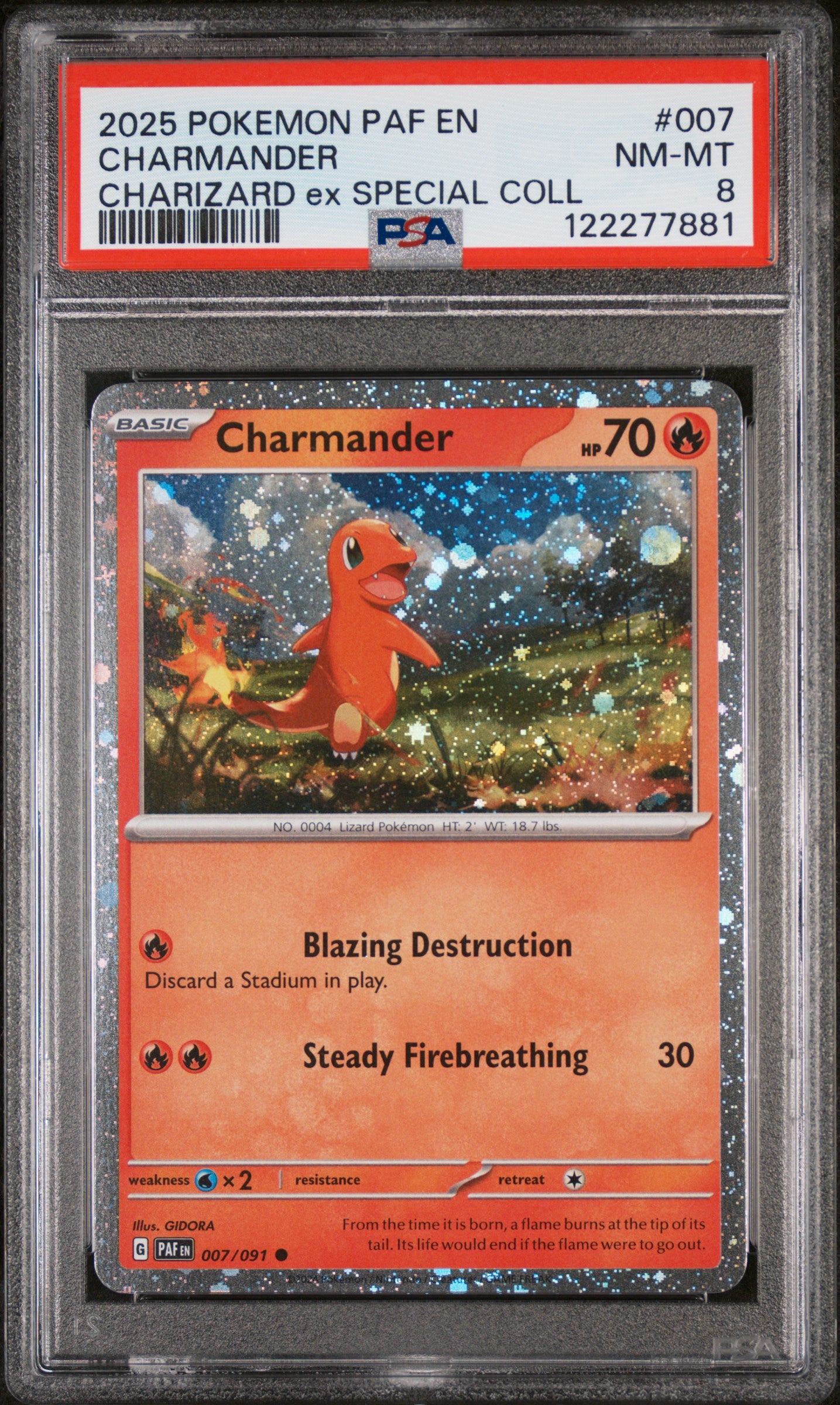 Graded Charmander (007/091) - PAF EN-PALDEAN FATES Pokémon Card