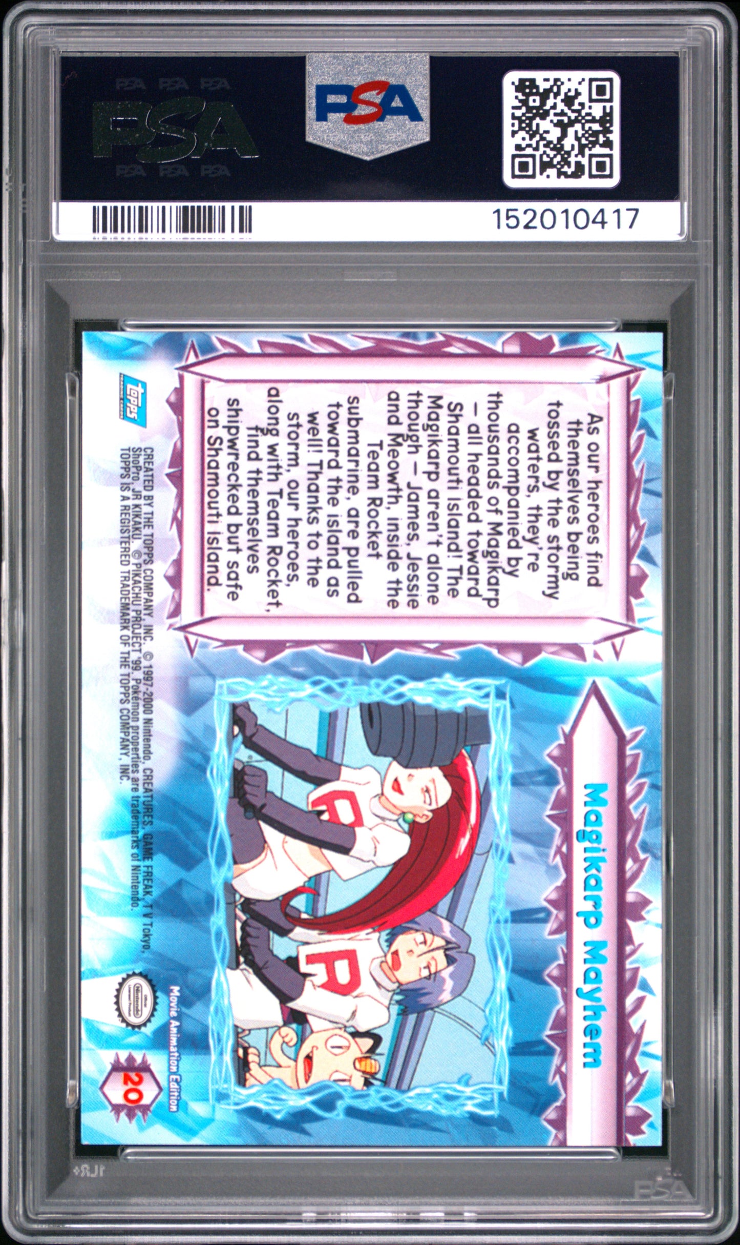 Graded Magikarp Mayhem FOIL (20) Topps The Movie 2000 - PSA 8