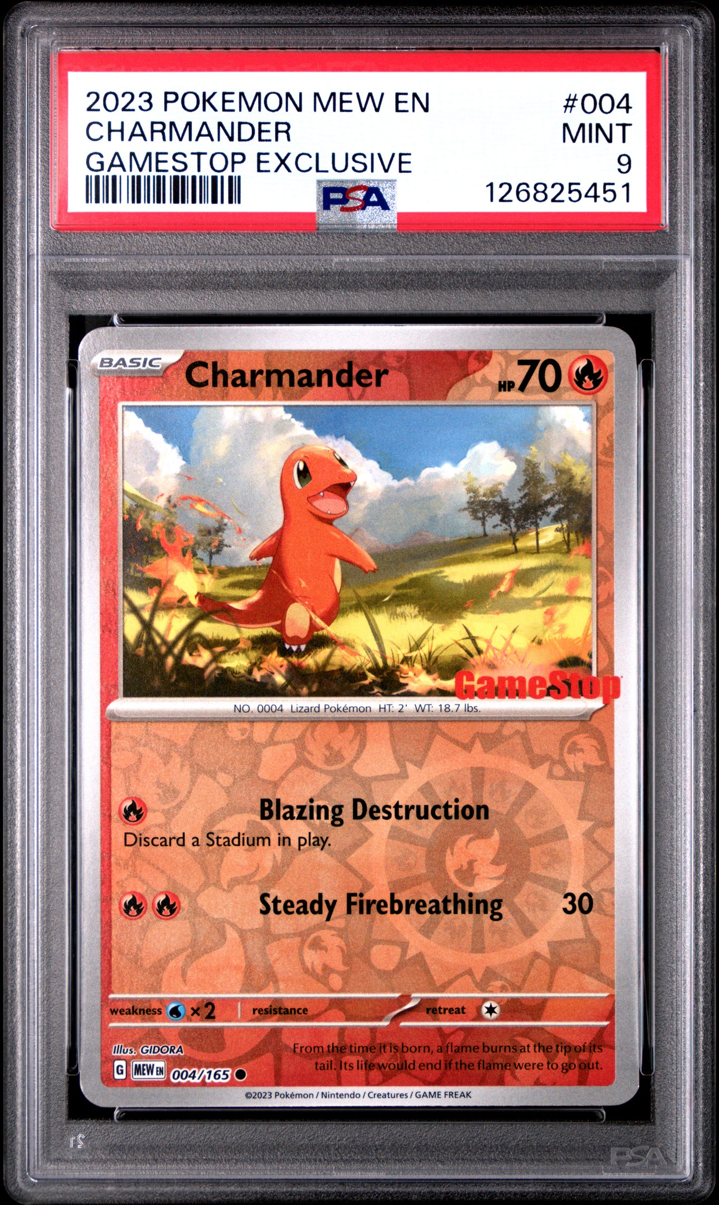 Graded Charmander (004/165) Gamestop Exclusive 151 - PSA 9